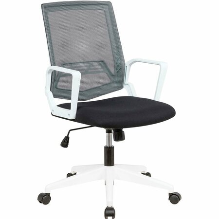 INTERION BY GLOBAL INDUSTRIAL Interion Mesh Task Chair w/ Fabric Seat, Black w/ White Frame 695941